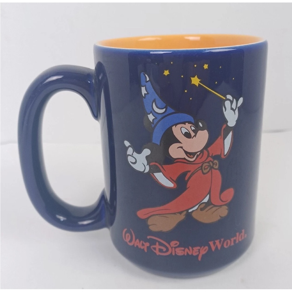 Walt Disney World Sorcerer Mickey Fantasia Mug Blue Yellow Interior Disney Parks